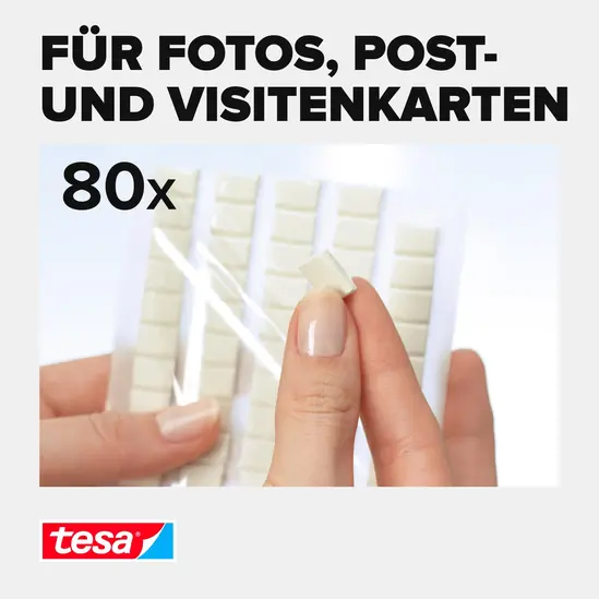 Лепяща гума каучук Tesa 80 бр бяла - за закрепване