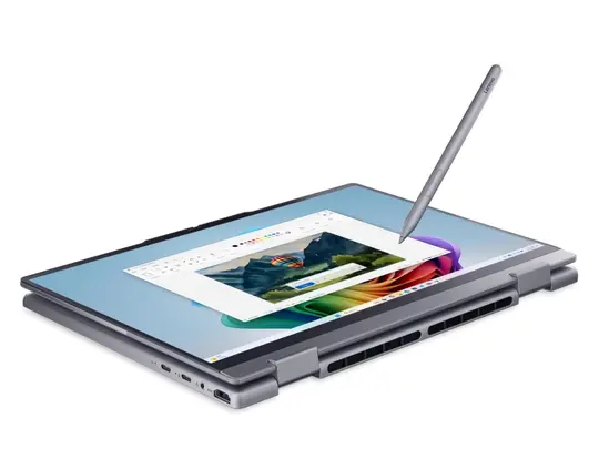 Лаптоп Lenovo ThinkBook 14 2-in-1 G6 Intel Core Ultra 5 325 (up to 4.5GHz, 12MB), 16GB DDR5-5600, 512GB SSD, 14" WUXGA (1920x1200) IPS, Glossy, Touch, Intel Graphics, FHD 1080p&IR Cam, Pen, WLAN, BT, Backlit KB, No FPR, 3 cell, DOS, 3Y Onsite