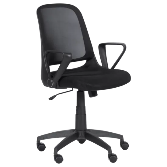 Работен стол ДИЛЯН- Снимка отпред, черен цвят