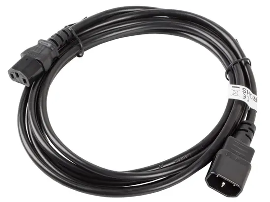 Кабел Lanberg extension power supply cable IEC 320 C13 - C14 3m VDE, black