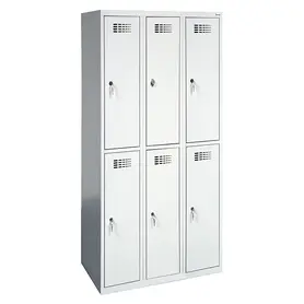 Метален гардероб FRT с 6 отделения 180х90х50 см - сниман отстрани, затворени врати, сив