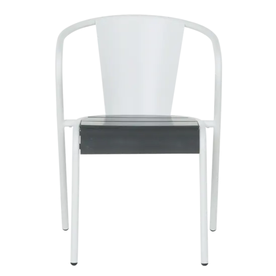 Градински стол БЕЛА- бяла облегалка, сива седалка