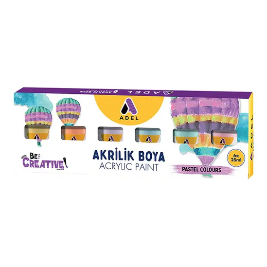 Боя акрилна Adel Pastel Colors 25мл 6 цвята