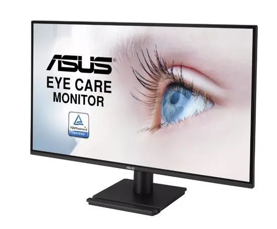Монитор Asus VA27AQ Eye Care Monitor, 27 ", IPS, QHD, 99% sRGB, Frameless, HDMI, DisplayPort, VGA, 1ms MPRT, Stereo Speakers, Low Blue Light, Flicker Free, Wall Mountable, Black