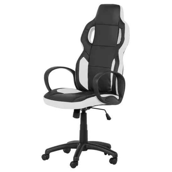 Геймърски стол ВИХЪР- черно с бяло
