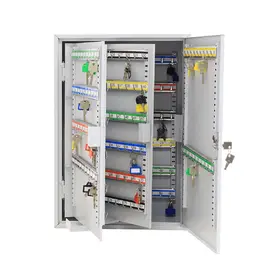 Табло за ключове UNS KL 300 броя- отворено, с наредени ключове вътре, сиво