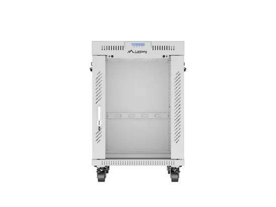 Комуникационен шкаф Lanberg rack cabinet 19' free-standing 15U600x800 (flat pack) with glass door lcd grey v2