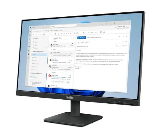 Монитор Lenovo ThinkVision S24-4e 23.8" IPS WLED, 1920x1080, 16:9, 4ms, 100Hz, 250 cd/m2, 1300:1, HDMI, VGA, Tilt