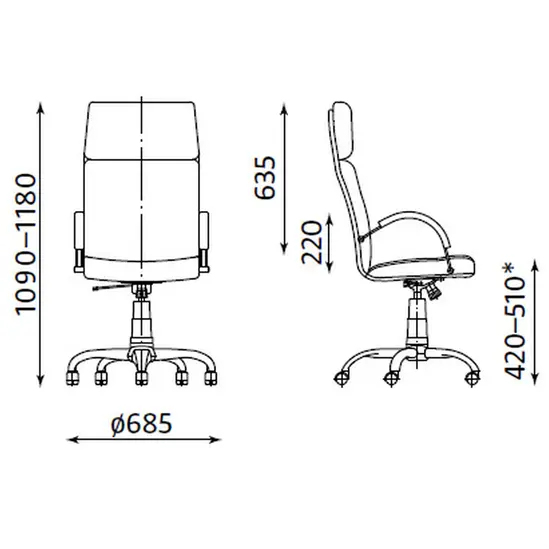 Директорски стол NADIR- естествена кожа, размер на стола