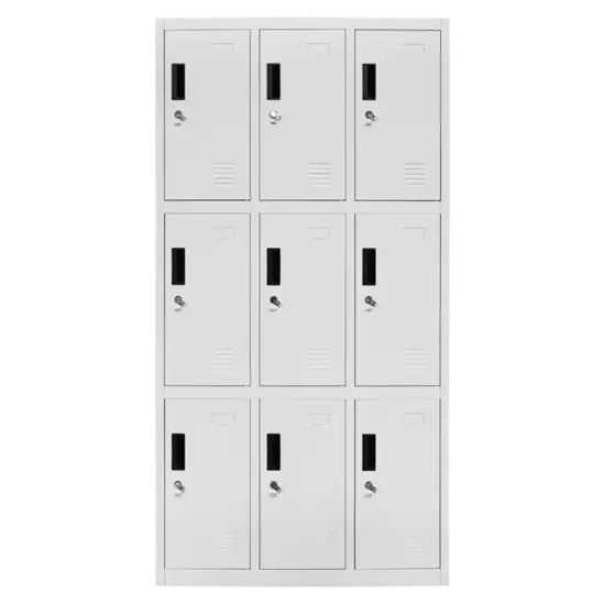 Метален гардероб BTL EL с 9 отделения 185х82х45 см - изцяло затворен, сниман отпред