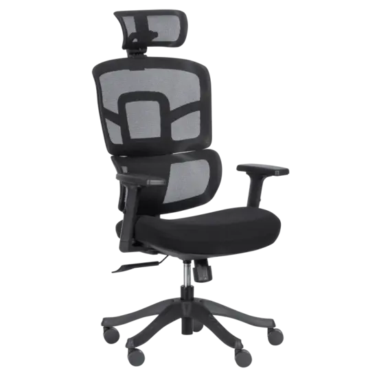 Директорски стол ВЕЛИКО- черна база, черна дамаска