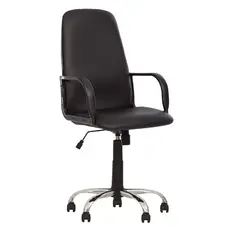 Директорски стол ДИПЛОМАТ- снимка отпред, черна еко кожа