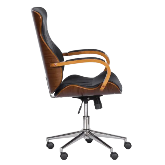 Директорски стол ПИМЕН-снимка отстрани, дървени детайли