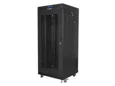 Комуникационен шкаф Lanberg rack cabinet 19' free-standing 27U600x600 (flat pack) with mesh door lcd black v2