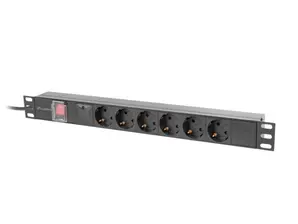 Разклонител Lanberg power distribution unit (pdu) 19' 1U 16a 2m 6x schuko outlets black
