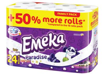Тоалетна хартия Emeka Paradise, 24+6 бр.