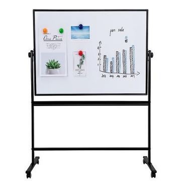 Бяла магнитна дъска 90х120 см мобилна - снимана отпред, сглобена