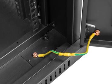 Комуникационен шкаф Lanberg rack cabinet 19' free-standing 15U/600x800 (flat pack) with mesh door black