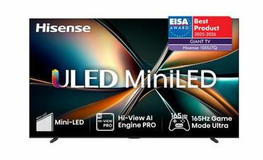 Телевизор Hisense, 100''  U7Q,ULED Smart, FALD, 165Hz, 5000:1,Quantum Dot, Dolby vision IQ,Vidaa, ADS, Black