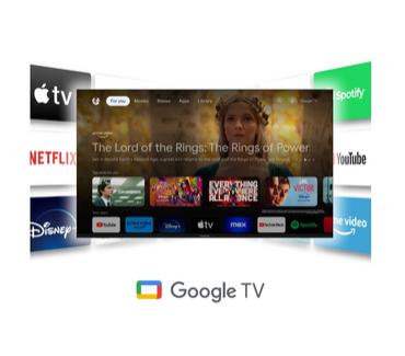 Телевизор Thomson Smart UHD TV 43'; Google TV; 3840 x 2160 (4K UHD), 4000:1, DLED, 60 Hz, DVB-T/T2/C/S/S2, HDR10, Wi-Fi, Bluetooth, LAN, HDMI 2 (2.0) + 2 (2.1), USB 2 (2.0) + 1 (3.0),Central Swivel Stand, Black