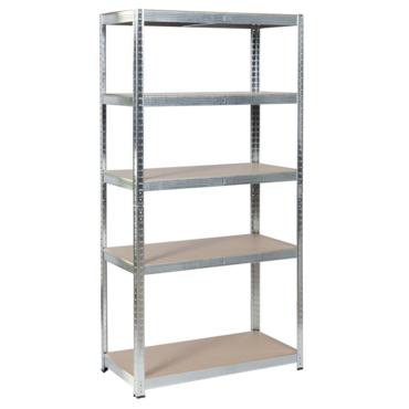 Метален стелаж BTL цинк 150x75x30см 100кг/ рафт- 5 рафта, цвят цинк