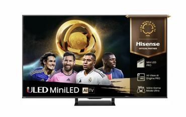 Телевизор Hisense 75'U7Q Pro, 4K Ultra HD 3840x2160, ULED, FALD, Quantum Dot, 165Hz, IPS, HDR 10+, HLG, Dolby Vision IQ, Dolby Atmos, Smart TV, WiFi 5GHz, WiFi Direct, BT, Anyview Cast,light sensor,Solar Powered Remote, 4xHDMI, 2xUSB, LAN, CI+, DVB-T2/C/S
