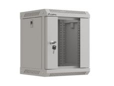 Комуникационен шкаф Lanberg rack cabinet 10' wall-mount 6U/300x300 (flat pack) with glass door grey