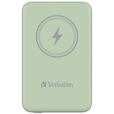 Външна батерия Verbatim MCP-10GN Power Pack 10000 mAh with UBS-C® PD 20W / Magnetic Wireless Charging 15W Green