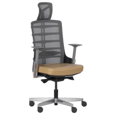 Директорски стол АЛЦЕК-снимка отпред, бежов цвят