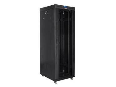 Комуникационен шкаф Lanberg rack cabinet 19' free-standing 37U/600x800 (flat pack) with glass door lcd black v2