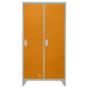 Метален гардероб BTL с 2 отделения 80x40x140 - оранжев, сниман отпред, двете врати затворени