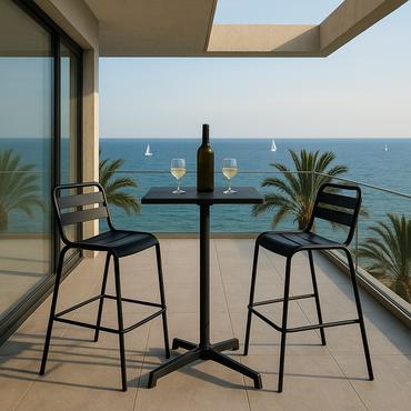 Сгъваема градинска маса АБИ- бар столове с бар маса