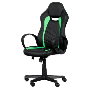 Геймърски стол МАРТИН - черен цвят с зелен