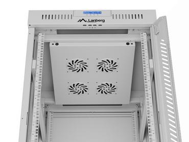 Комуникационен шкаф Lanberg rack cabinet 19' free-standing 22U/600x800 (flat pack) with glass door lcd grey v2