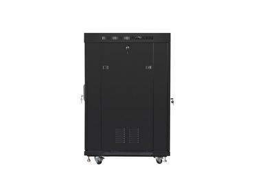 Комуникационен шкаф Lanberg rack cabinet 19' free-standing 22U/800x800 (flat pack) with glass door lcd black v2