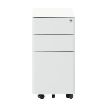 Метален контейнер F BTL с 3 чекмеджета - сив, сниман в профил, затворени чекмеджета