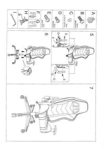 Геймърски стол ТИТАН-Схема монтаж