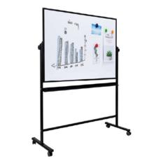 Бяла магнитна дъска 90х120 см мобилна - снимана отляво, сглобена