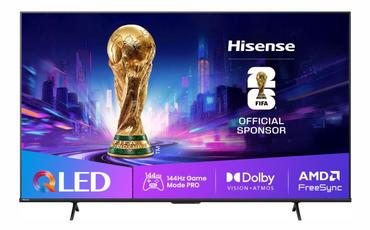 Телевизор Hisense 65' E7Q Pro, 4K Ultra HD 3840x2160, QLED, Quantum Dot, 144Hz, HDR 10+ adaptive, HLG, Dolby Vision, DTS Virtual X, Smart TV, WiFi 5GHz, WiFi Direct, BT, Anyview Cast, 4xHDMI, 2xUSB, LAN, CI+, DVB-T2/C/S2, Black