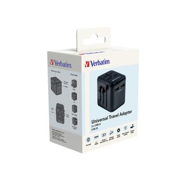 Адаптер Verbatim UTA-01 Universal Travel Adapter with 2 x USB-A ports