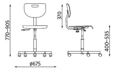 Работен стол ВЕРЕК-схема, размер на стола