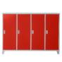 Метален гардероб детски BTL JZ с 4 отделения 130x160x40 см червен с 4 затворени врати, сниман отпред