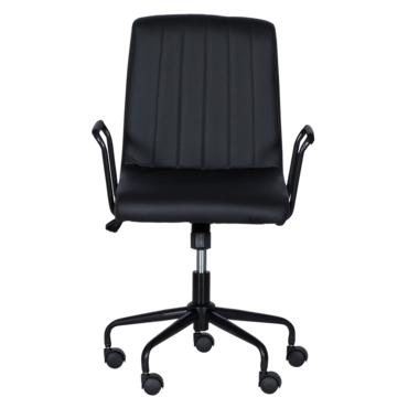 Работен стол ПЛАМЕН-снимка отпред, черна база с колелца