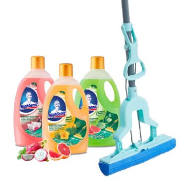 Комплект Хигиена Floor- 3 препарата за под 2.5л и топ моп тип пеперуда