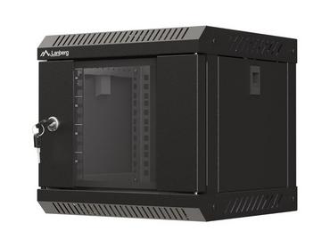Комуникационен шкаф Lanberg rack cabinet 10' wall-mount 4U/300x300 (flat pack) with glass door black