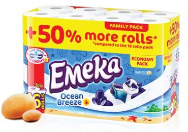 Тоалетна хартия Емека Paradise 24+6 бр.