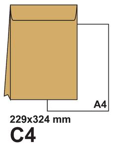 Плик самозалепващ с разширение C4 кафяв крафт 1 бр