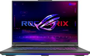 Лаптоп Asus ROG Strix G18 G814JIR-N6002, Intel  i9 14900HX 2.2 GHz (36MB Cache, up to 5.8 GHz, 24 cores, 32 Threads), QHD+ 16:10 (2560 x 1600, WQXGA) 240Hz,32GB DDR5 , 1TB PCIe4., RTX 4070  8GB DDR6, WiFi 6, RGB Per-Key Kbd, No OS, Eclipse Gray