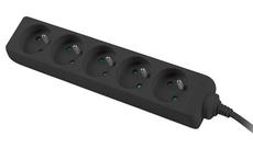 Разклонител Lanberg power strip 3m, 5 socket,s french quality-grade copper cable, black