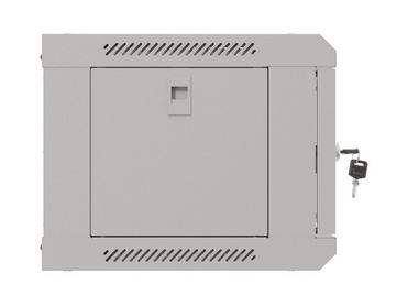 Комуникационен шкаф Lanberg rack cabinet 19' wall-mount 4U/540x350 (flat pack) with glass door grey